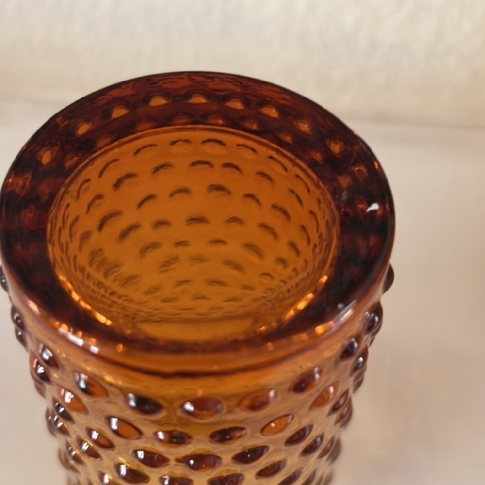 Zrike Amber‎ Hobnail Tumbler Set Of Glasses Hobnail Set of 4 - Picture 7 of 9
